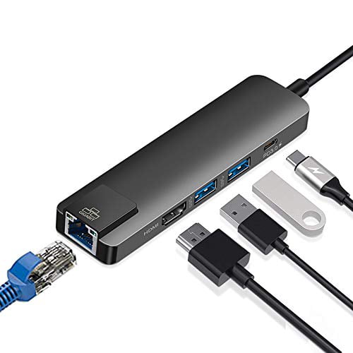 USB-C USB 3.1 Type C to 1000M Gigabit Lan & Dual Port USB & PD Charge Adapter for 12 New Ma cbook 